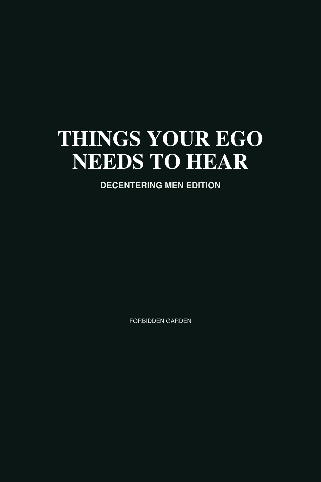 Things Your Ego Needs to Hear cover